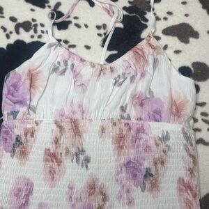Garage NWT Floral cropped low back tank top